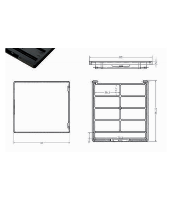 detail of HN3480-프라이빗 라벨 사각 파우더 박스